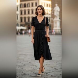 Dolce & Gabbana Black Ruffled Dress S Minimalist Cottage
